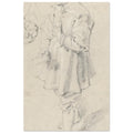 A black chalk sketch on warm-toned paper of a young boy in 17th-century clothing, standing in profile and looking to the left. — Fine Art Poster